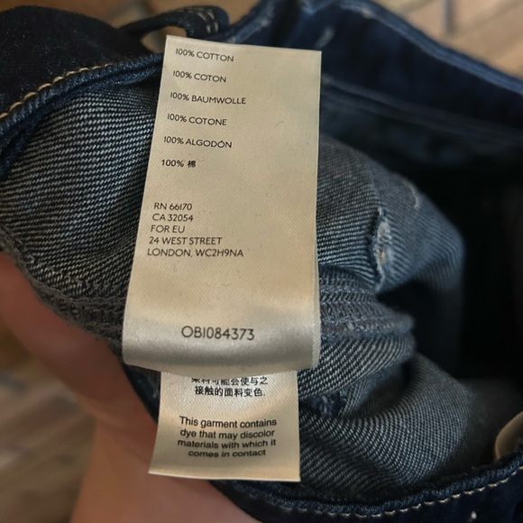 We The Free Jeans Denim Dark Wash Blue Solid Pockets Wide Leg Button Fly Size 26 - Picture 6 of 6